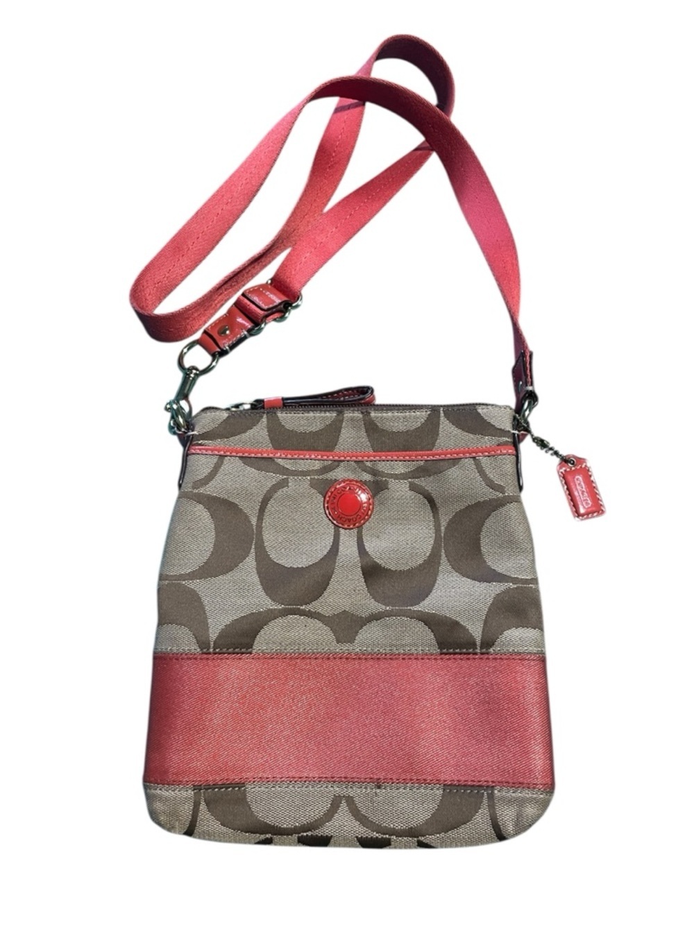 COACH Crossbody Bag in Brown and Coral